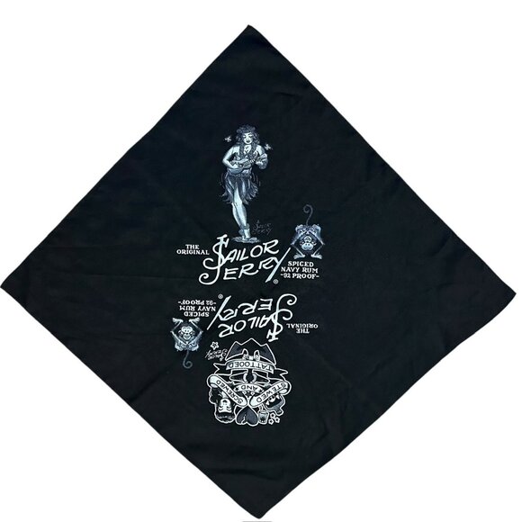 Sailor Jerry Spiced Rum Tattoo Bandana Vintage 2004 Bar Promo Collectible - Picture 1 of 6